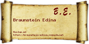 Braunstein Edina névjegykártya